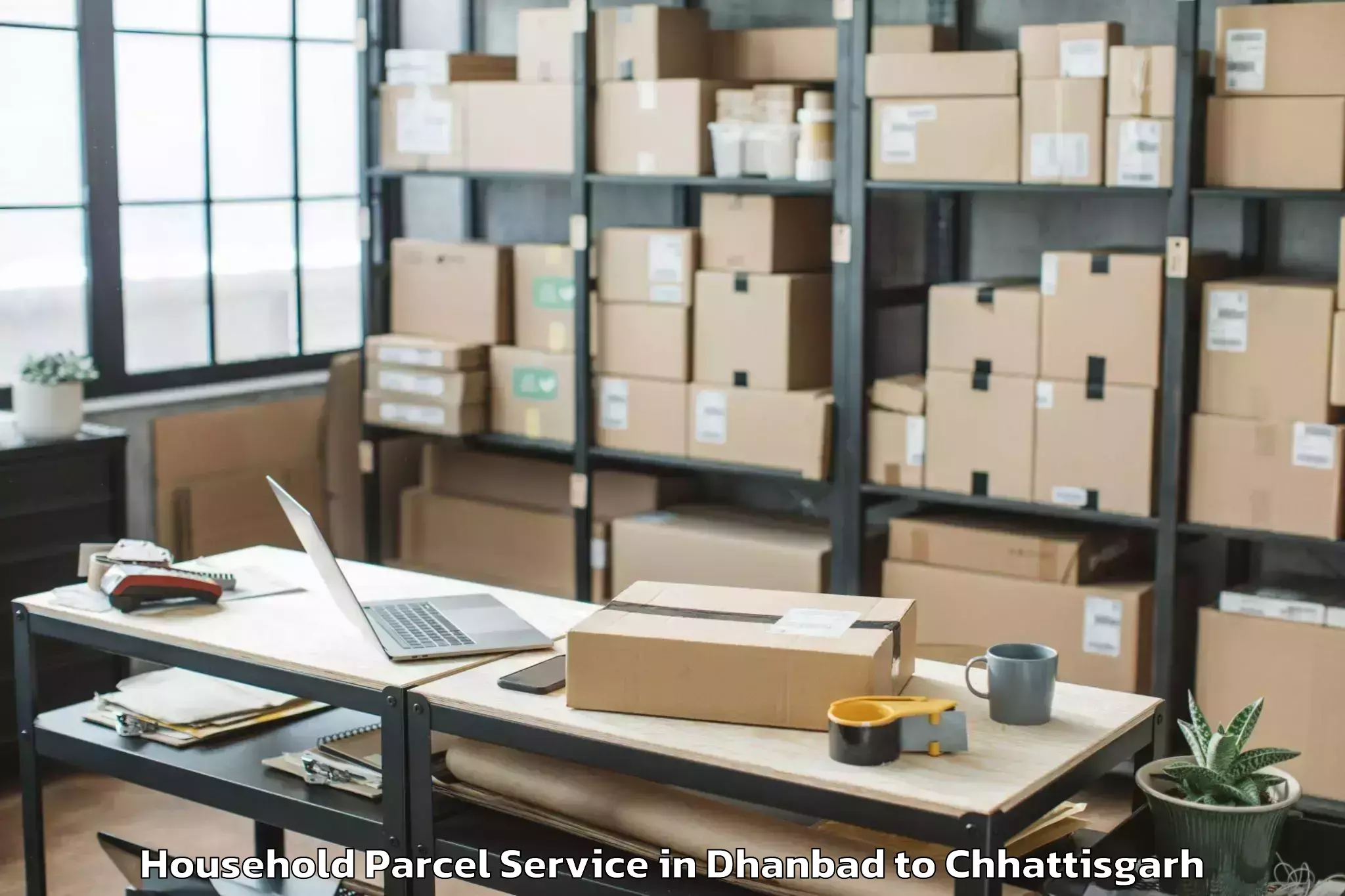 Book Dhanbad to Gharghoda Household Parcel Online